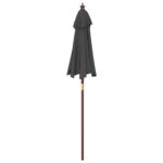 Parasol de jardin avec mât en bois anthracite 196x231 cm – Image 3