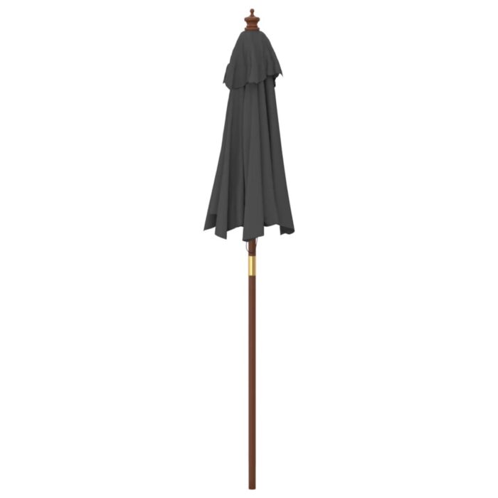 Parasol de jardin avec mât en bois anthracite 196x231 cm – Image 3