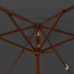 Parasol de jardin avec mât en bois anthracite 196x231 cm – Image 4