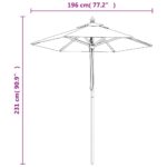 Parasol de jardin avec mât en bois anthracite 196x231 cm – Image 6