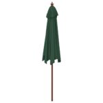 Parasol de jardin avec mât en bois vert 299x240 cm – Image 3