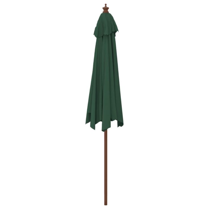 Parasol de jardin avec mât en bois vert 299x240 cm – Image 3