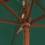 Parasol de jardin avec mât en bois vert 299x240 cm – Image 4