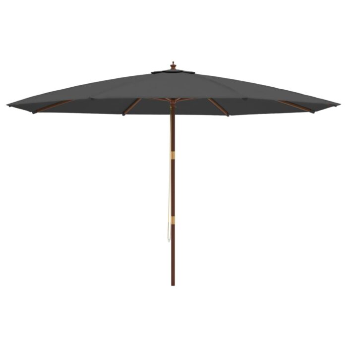 Parasol de jardin avec mât en bois anthracite 400x273 cm – Image 2