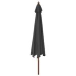 Parasol de jardin avec mât en bois anthracite 400x273 cm – Image 3