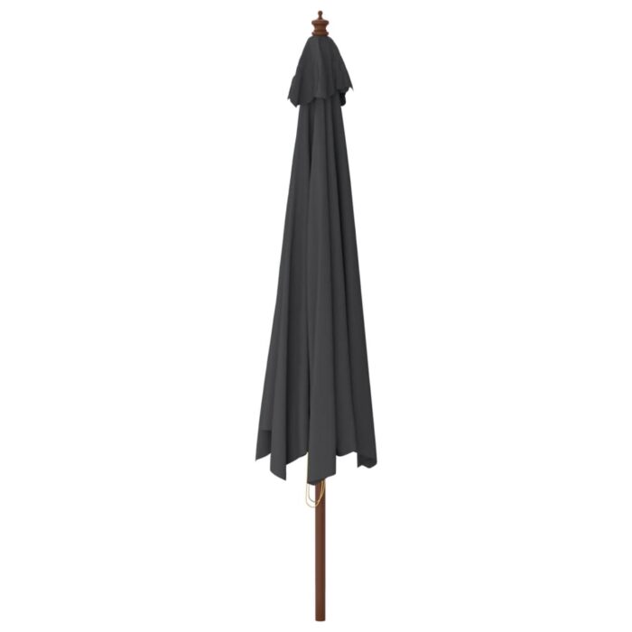 Parasol de jardin avec mât en bois noir 400x273 cm – Image 3