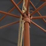 Parasol de jardin avec mât en bois noir 400x273 cm – Image 4