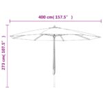 Parasol de jardin avec mât en bois noir 400x273 cm – Image 6