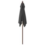 Parasol de jardin avec mât en bois anthracite 198x198x231 cm – Image 2