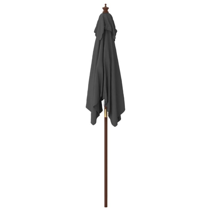Parasol de jardin avec mât en bois anthracite 198x198x231 cm – Image 2