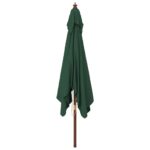 Parasol de jardin avec mât en bois vert 300x300x273 cm – Image 2