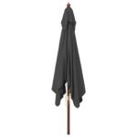 Parasol de jardin avec mât en bois anthracite 300x300x273 cm – Image 2