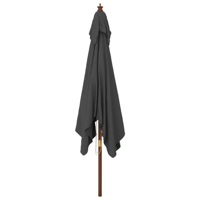 Parasol de jardin avec mât en bois anthracite 300x300x273 cm – Image 2