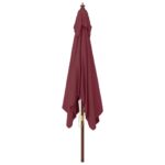 Parasol de jardin avec mât en bois rouge bordeaux 300x300x273cm – Image 2
