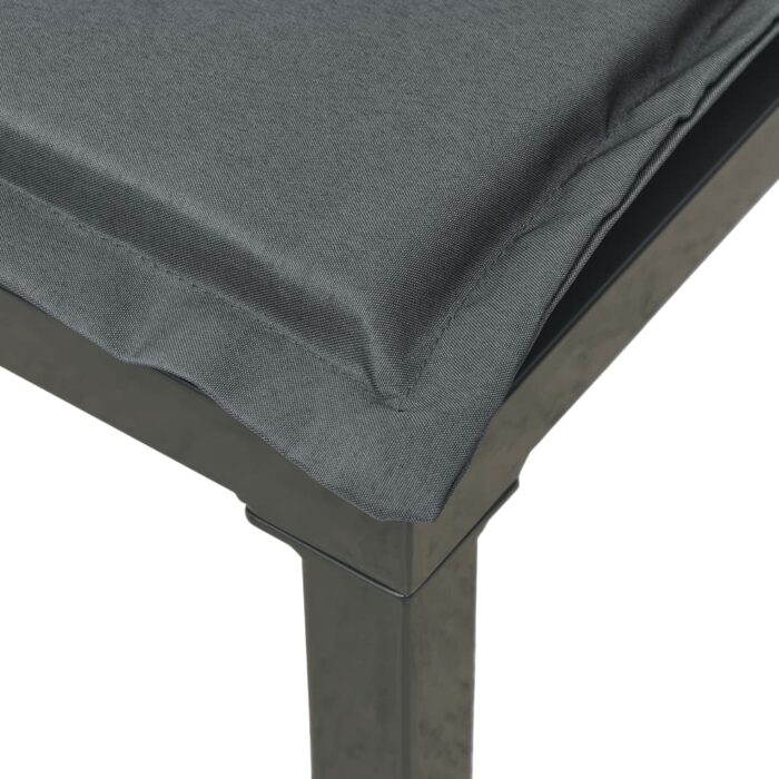 Chaise de jardin avec coussins noir/gris résine tressée – Image 5