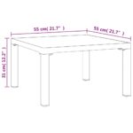 Table basse de jardin gris 55x55x31 cm DPC et acier – Image 4
