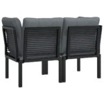 Chaises d'angle de jardin avec coussins lot de 2 noir/gris – Image 3