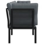 Salon de jardin 4 pcs noir et gris résine tressée – Image 2