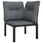 Salon de jardin 4 pcs noir et gris résine tressée – Image 4