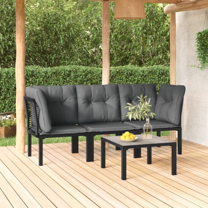VXL8720845760892_m_en_hd_1.jpg Salon de jardin 4 pcs noir et gris résine tressée – Image 1