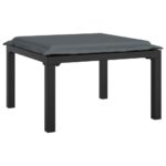 Salon de jardin 4 pcs noir et gris résine tressée – Image 4