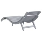 Chaise longue gris 184x55x64 cm bois massif d'acacia – Image 3