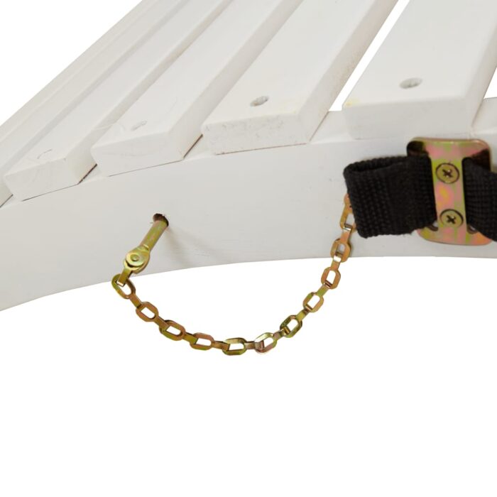 Chaise longue blanc 184x55x64 cm bois massif d'acacia – Image 5