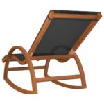 Chaise à bascule textilène gris et bois de peuplier massif – Image 3