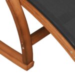 Chaise à bascule textilène gris et bois de peuplier massif – Image 5