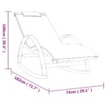 Chaise à bascule textilène gris et bois de peuplier massif – Image 6