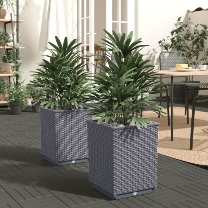 Jardinières 2 pcs bleu gris 30x30x37 cm polypropylène – Image 1
