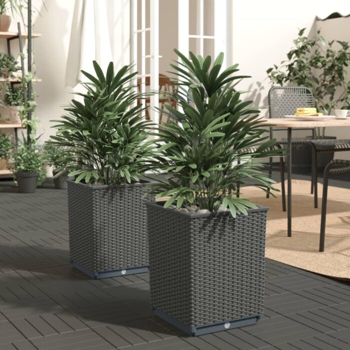 Jardinières 2 pcs noir 30x30x37 cm polypropylène – Image 1