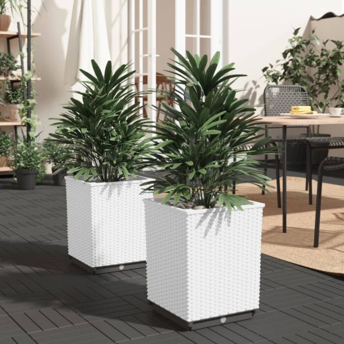 Jardinières 2 pcs blanc 30x30x37 cm polypropylène – Image 1