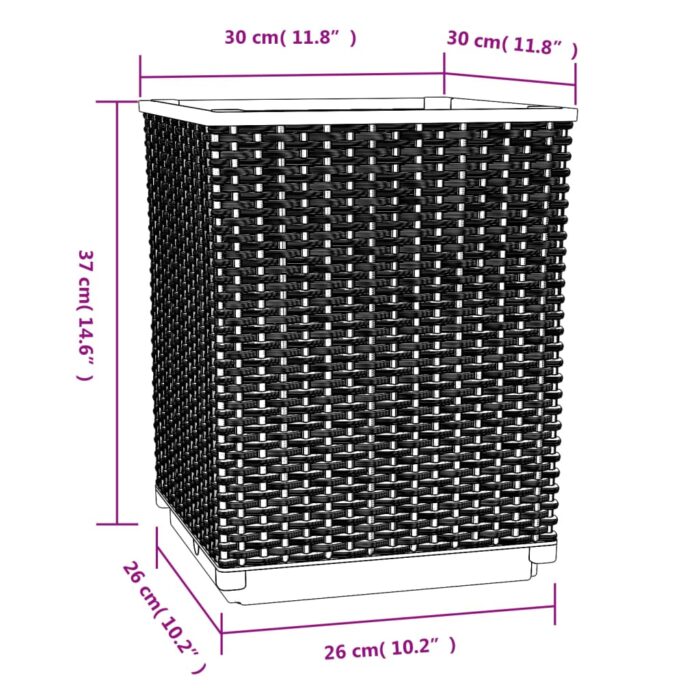 Jardinières 4 pcs marron 30x30x37 cm polypropylène – Image 6