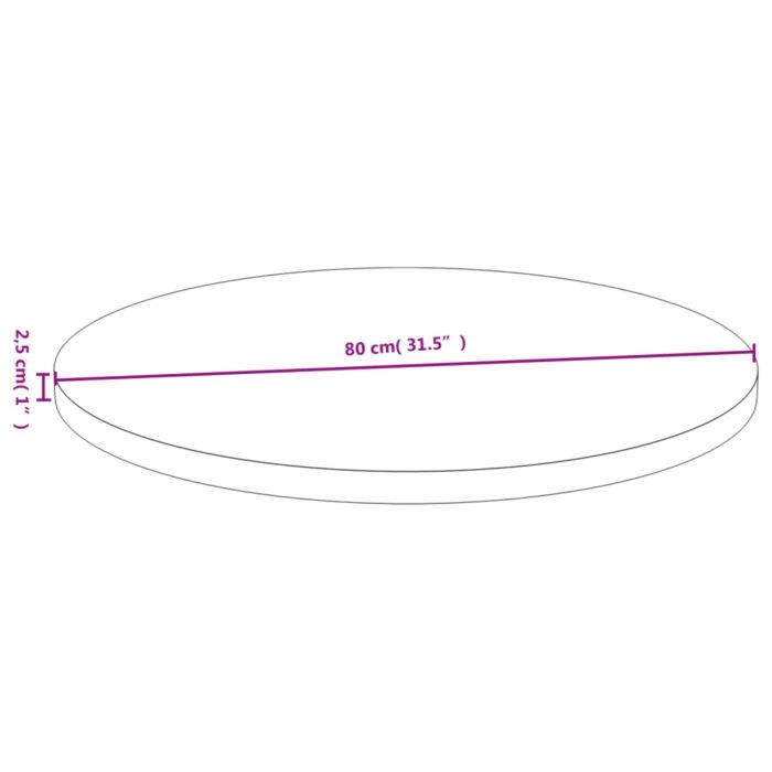 Dessus de table Ø80x2,5 cm bambou – Image 3