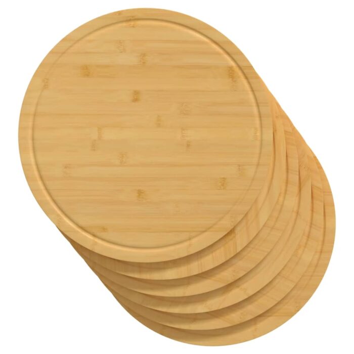 Planches à découper 6 pcs Ø30x1,5 cm bambou – Image 2