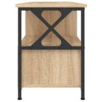 Meuble TV chêne sonoma 102x33x45 cm bois d'ingénierie et fer – Image 5