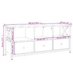 Meuble TV chêne sonoma 102x33x45 cm bois d'ingénierie et fer – Image 8