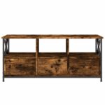 Meuble TV chêne fumé 102x33x45 cm bois d'ingénierie et fer – Image 3