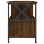 Meuble TV chêne marron 102x33x45 cm bois d'ingénierie et fer – Image 5