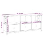 Meuble TV chêne marron 102x33x45 cm bois d'ingénierie et fer – Image 8