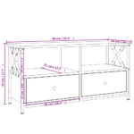 Meuble TV chêne marron 90x33x45 cm bois d'ingénierie et fer – Image 8