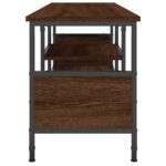 Meuble TV chêne marron 100x35x45 cm bois d'ingénierie et fer – Image 4