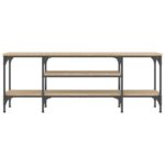 Meuble TV chêne sonoma 121x35x45 cm bois d'ingénierie et fer – Image 2