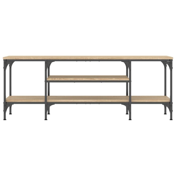 Meuble TV chêne sonoma 121x35x45 cm bois d'ingénierie et fer – Image 2