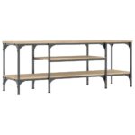 Meuble TV chêne sonoma 121x35x45 cm bois d'ingénierie et fer – Image 4