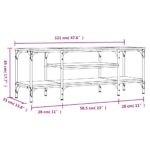Meuble TV chêne sonoma 121x35x45 cm bois d'ingénierie et fer – Image 7