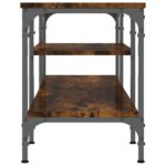 Meuble TV chêne fumé 121x35x45 cm bois d'ingénierie et fer – Image 3