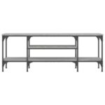 Meuble TV sonoma gris 121x35x45 cm bois d'ingénierie et fer – Image 2