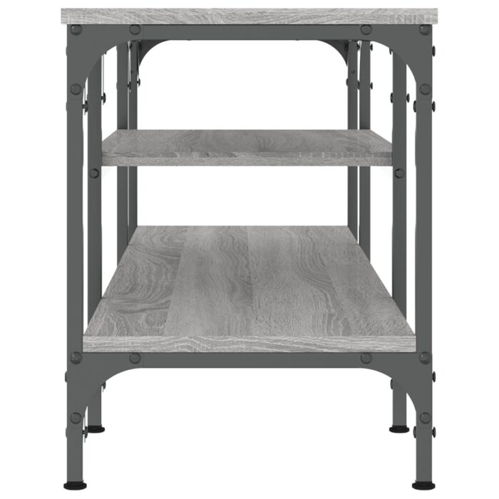 Meuble TV sonoma gris 121x35x45 cm bois d'ingénierie et fer – Image 3